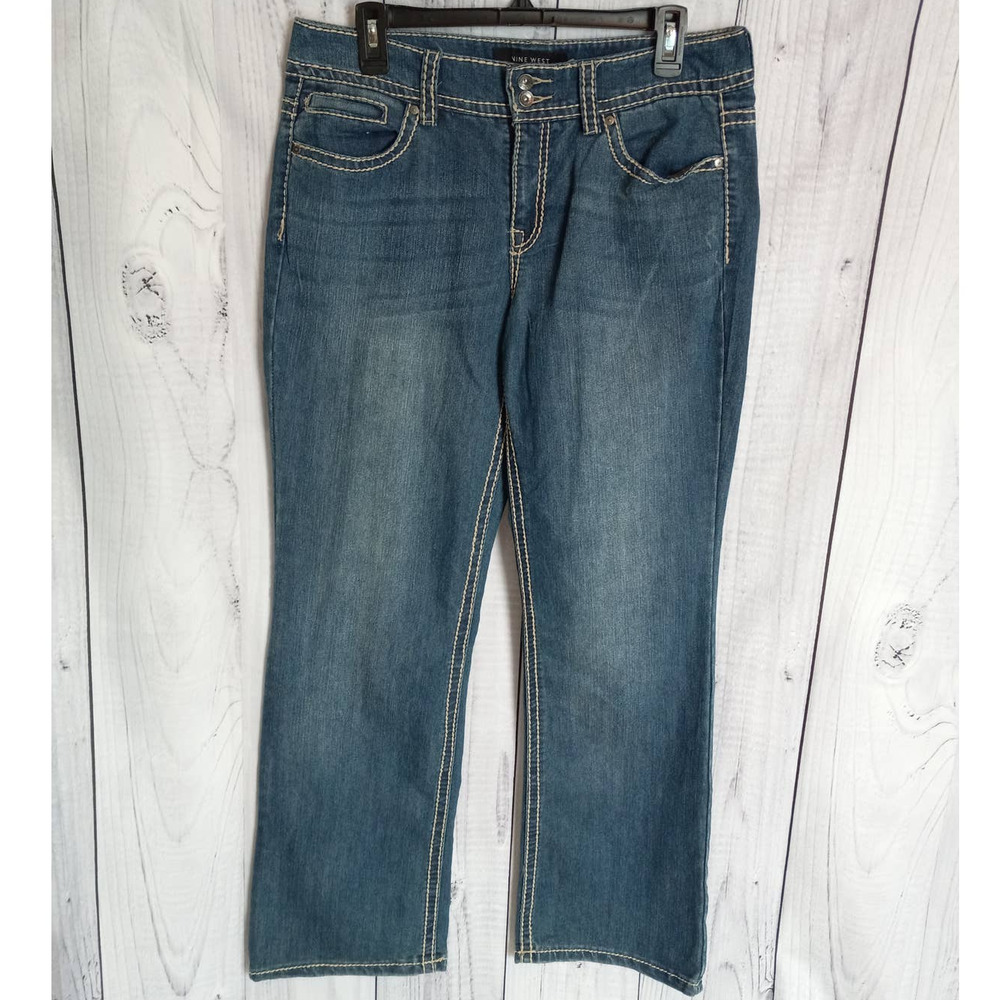 Nine West | Bootcut BLING/EMBELLISHED Pocket Contrast Stitch Jeans